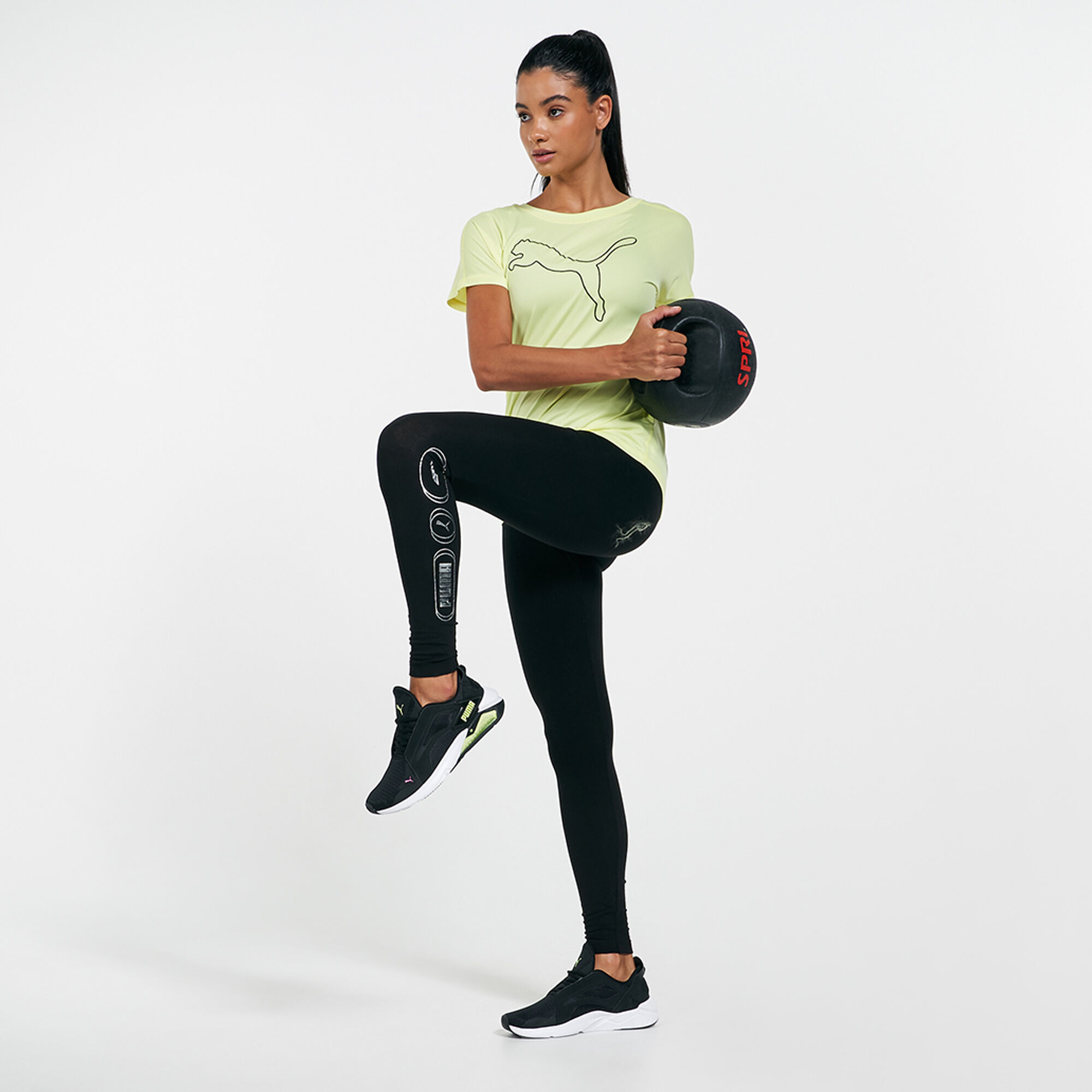 Women s Rebel High Waist 7 8 Leggings Black PUMA in Kuwait SSS