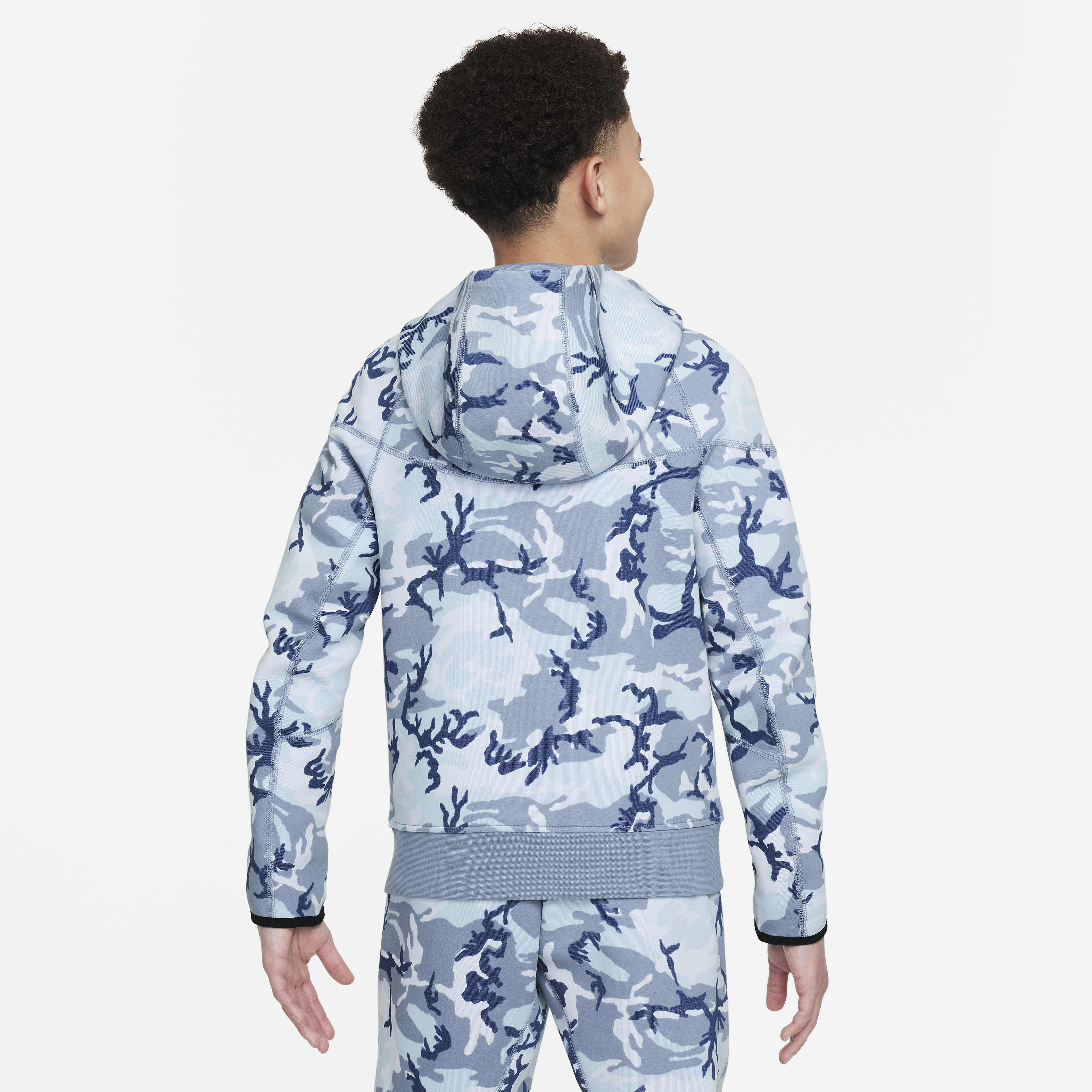 Kids Tech Fleece Camo Full Zip Hoodie Blue Nike in Kuwait SSS