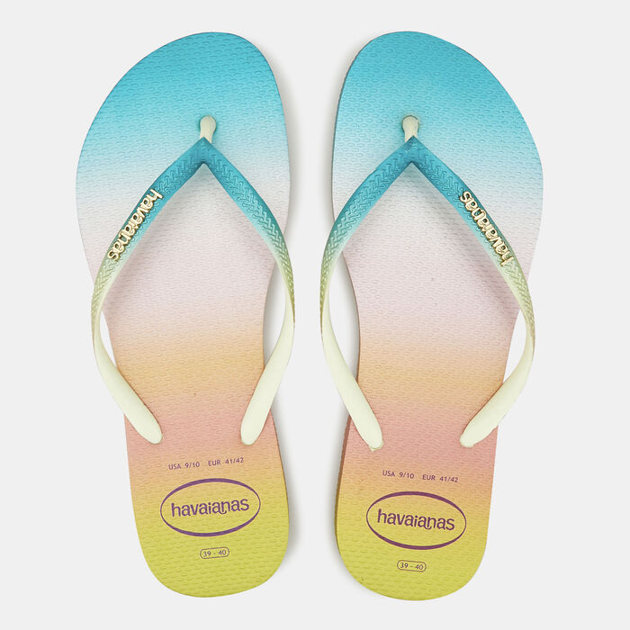 Havaianas Women's Slim Gradient Sunset Flip Flops Blue image number 0