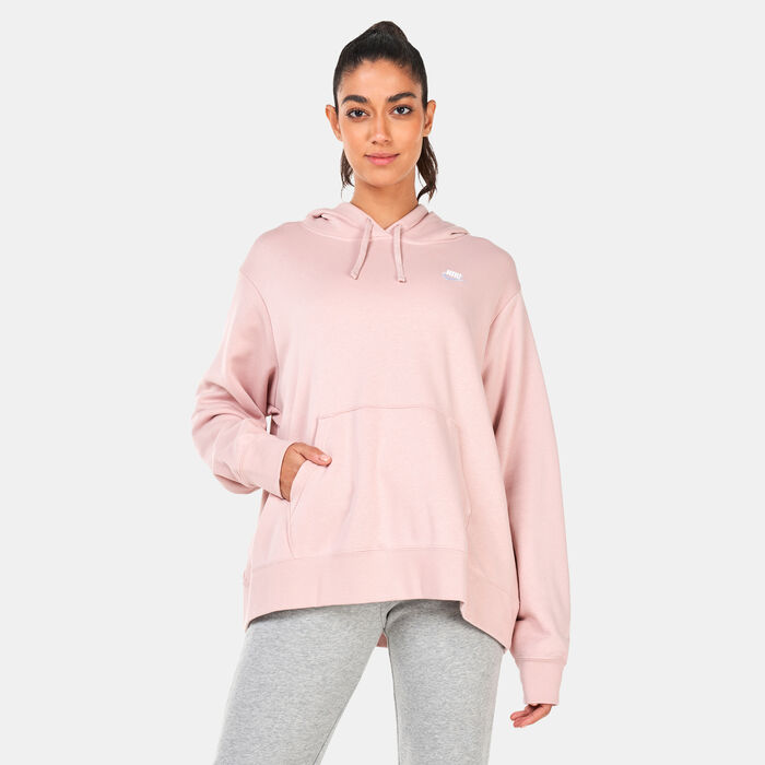 Nike Women's Sportswear Club Fleece Funnel-Neck Hoodie Pink Size 1X 