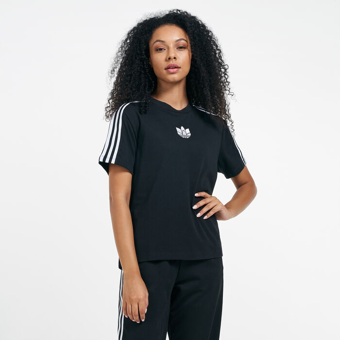 Buy adidas Originals Women's Adicolor 3D Trefoil T-Shirt Black in Kuwait  -SSS