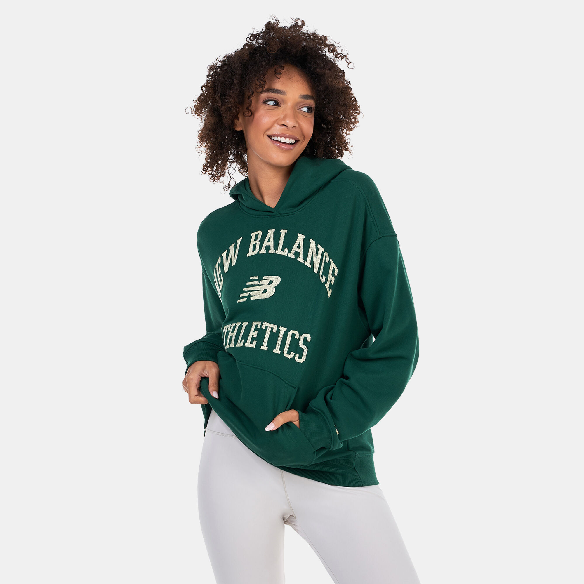 Women s Athletics Varsity Oversized Fleece Hoodie Green New Balance in Kuwait SSS