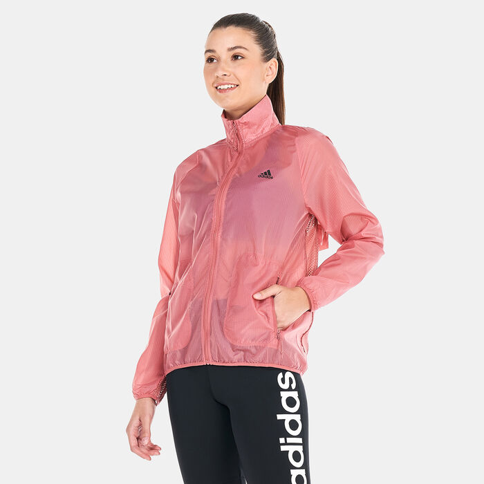 adidas Women's Run Icons Running Windbreaker Jacket Red image number 0