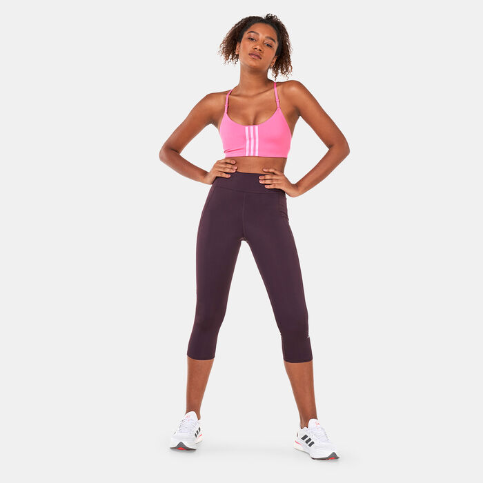 adidas Women's Aeroimpact Training Light Support Sports Bra Pink image number 2