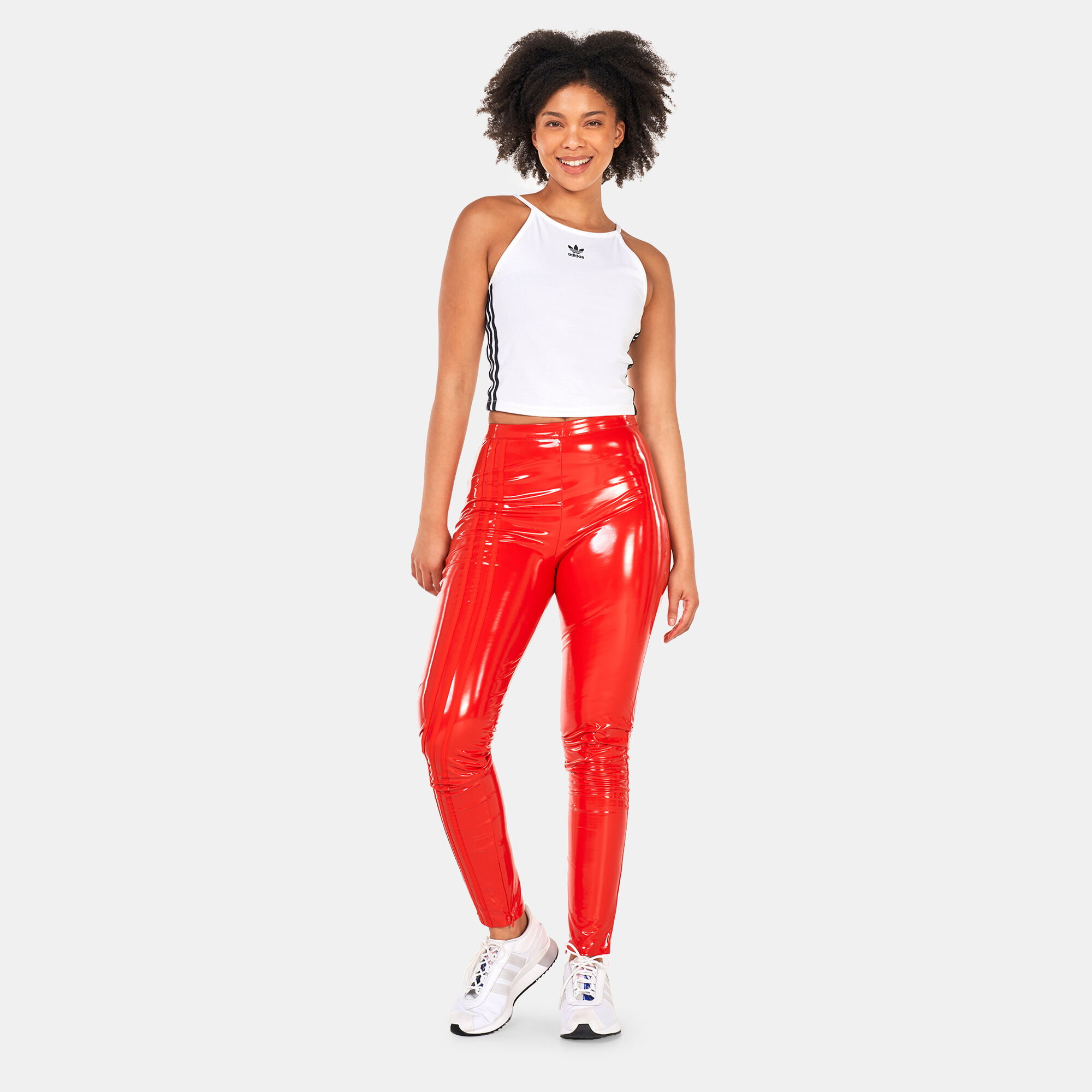 Red vinyl cycling discount shorts