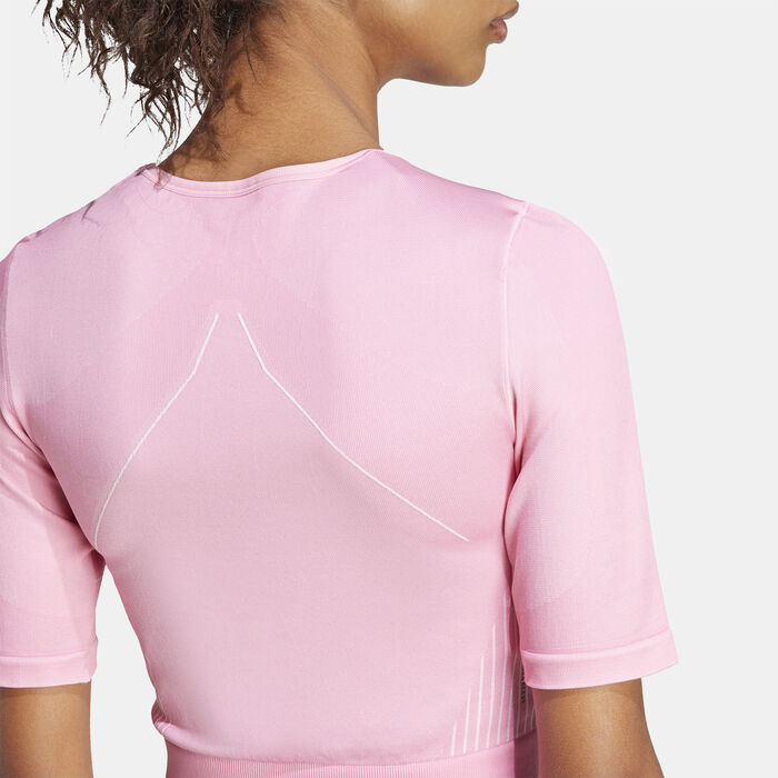 adidas Women's AEROKNIT T-Shirt Pink image number 4
