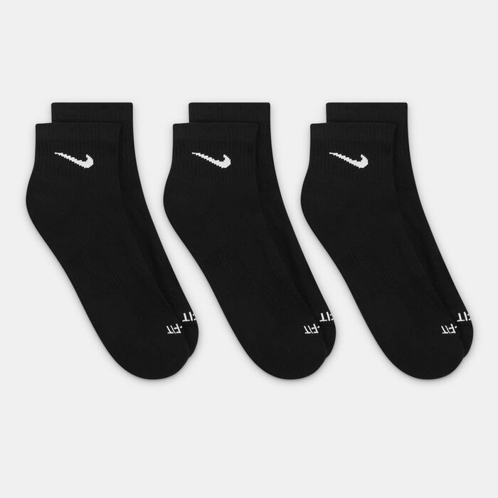 Nike Everyday Plus Cushioned Training Ankle Socks (3 Pairs) Black image number 1