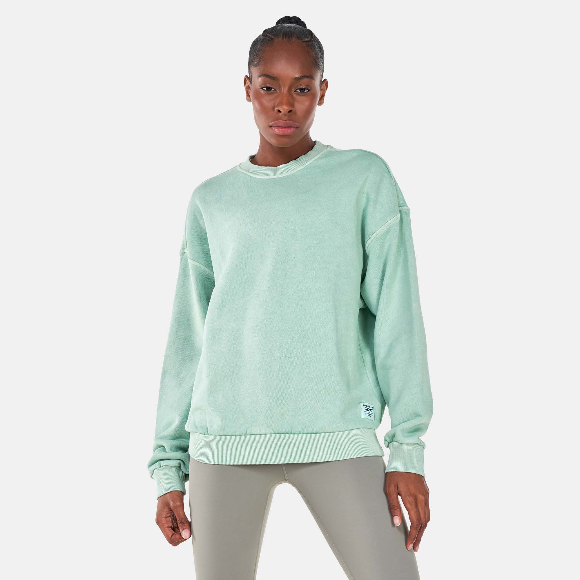 Women s Classics Natural Dye Small Logo Sweatshirt Green Reebok in Kuwait SSS