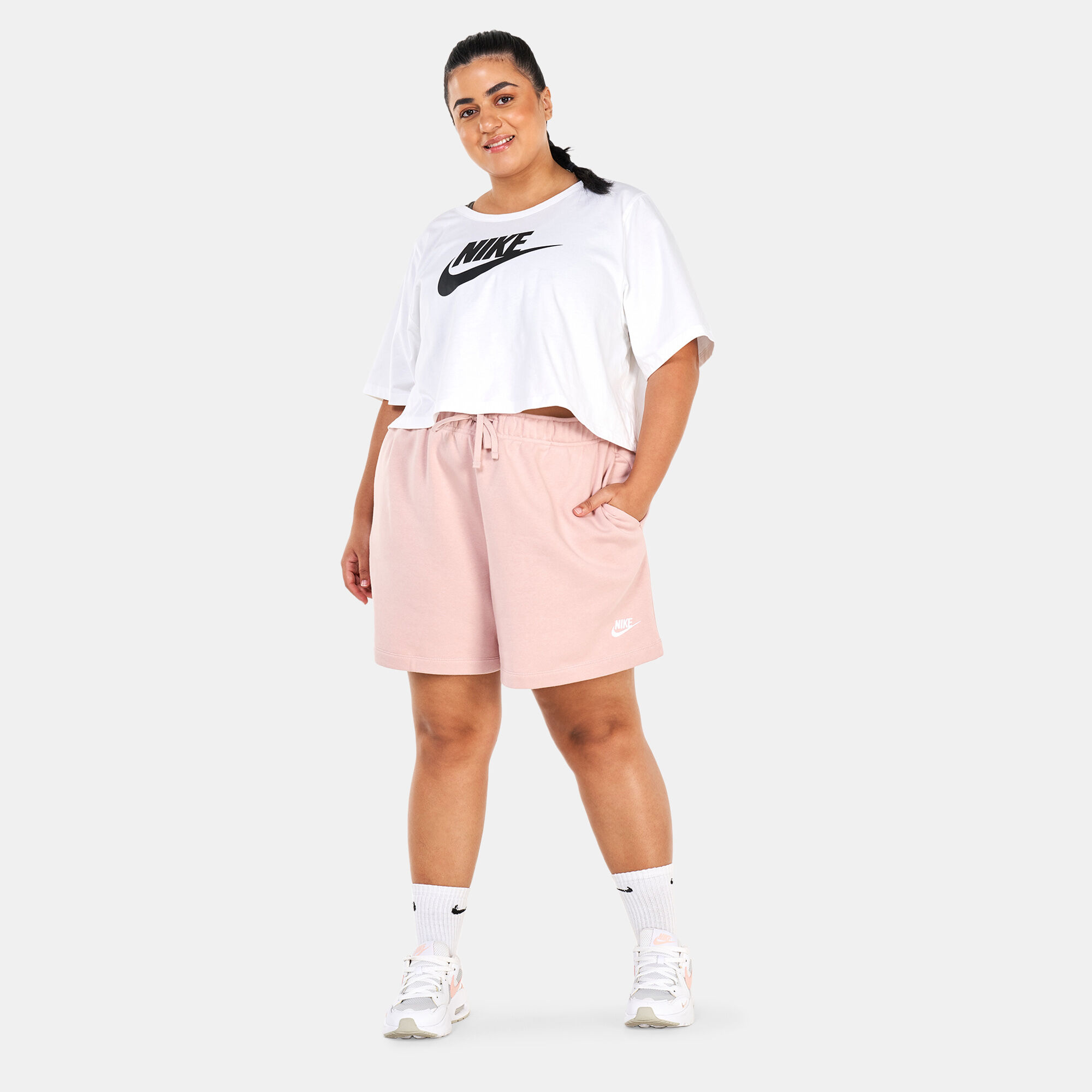 Nike shorts fleece pink clearance