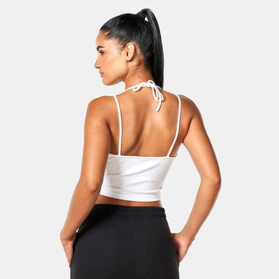 PUMA Women's Classics Ribbed Crop Top White