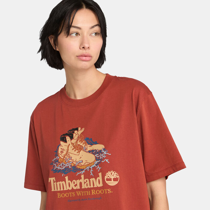 Timberland Men's Boot Graphic T-Shirt Orange image number 3