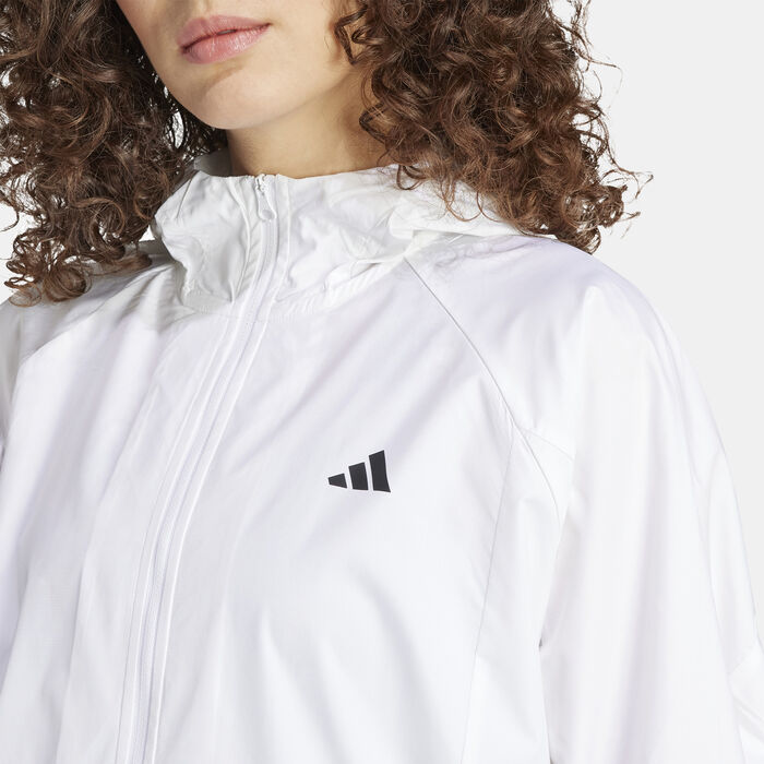 adidas Women's WIND.RDY Hyperglam Windbreaker Jacket White image number 3