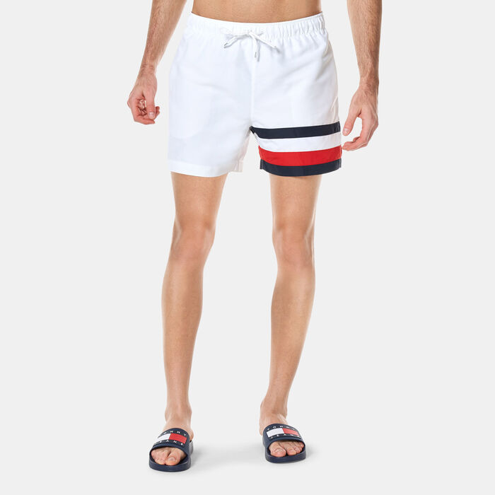 Tommy Hilfiger Men's Global Stripe Swimming Shorts White image number 0