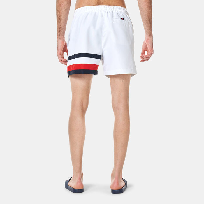 Tommy Hilfiger Men's Global Stripe Swimming Shorts White image number 1