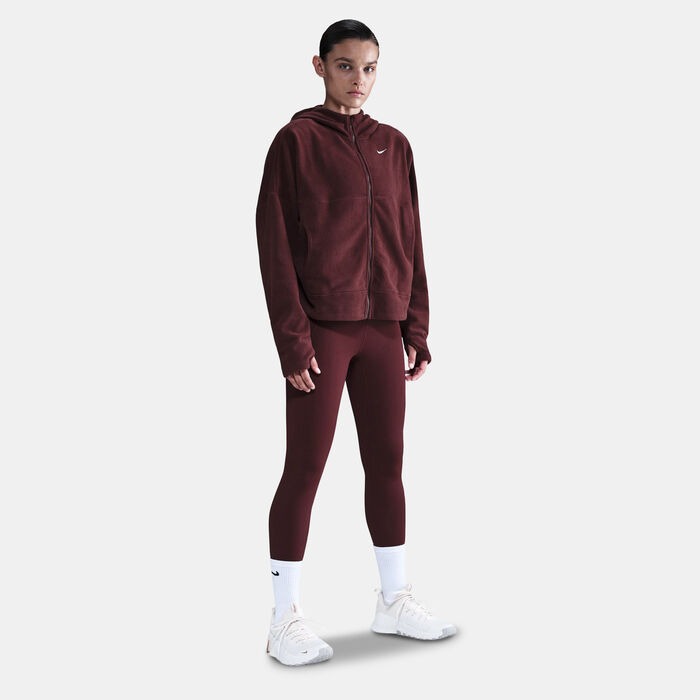 Nike Women's One Therma-FIT Full-Zip Top Brown image number 2