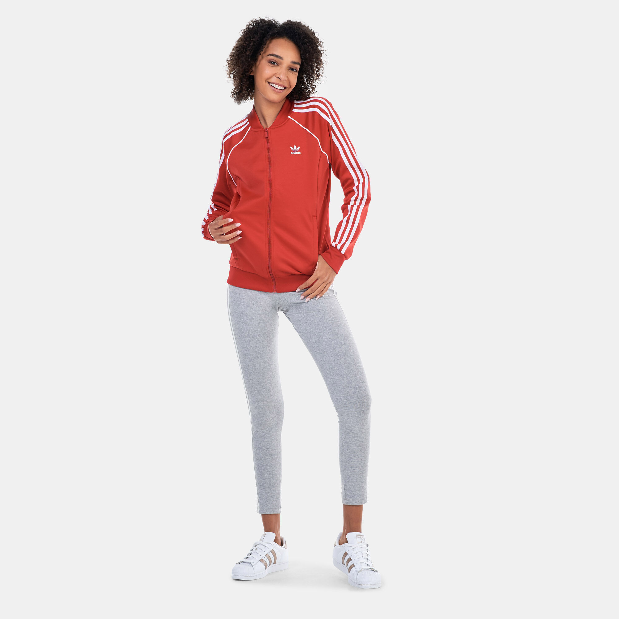 Adidas track jacket women's red shop