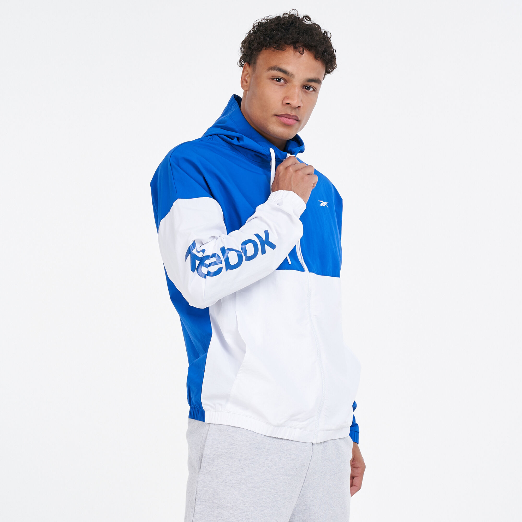 Essentials linear hot sale windbreaker