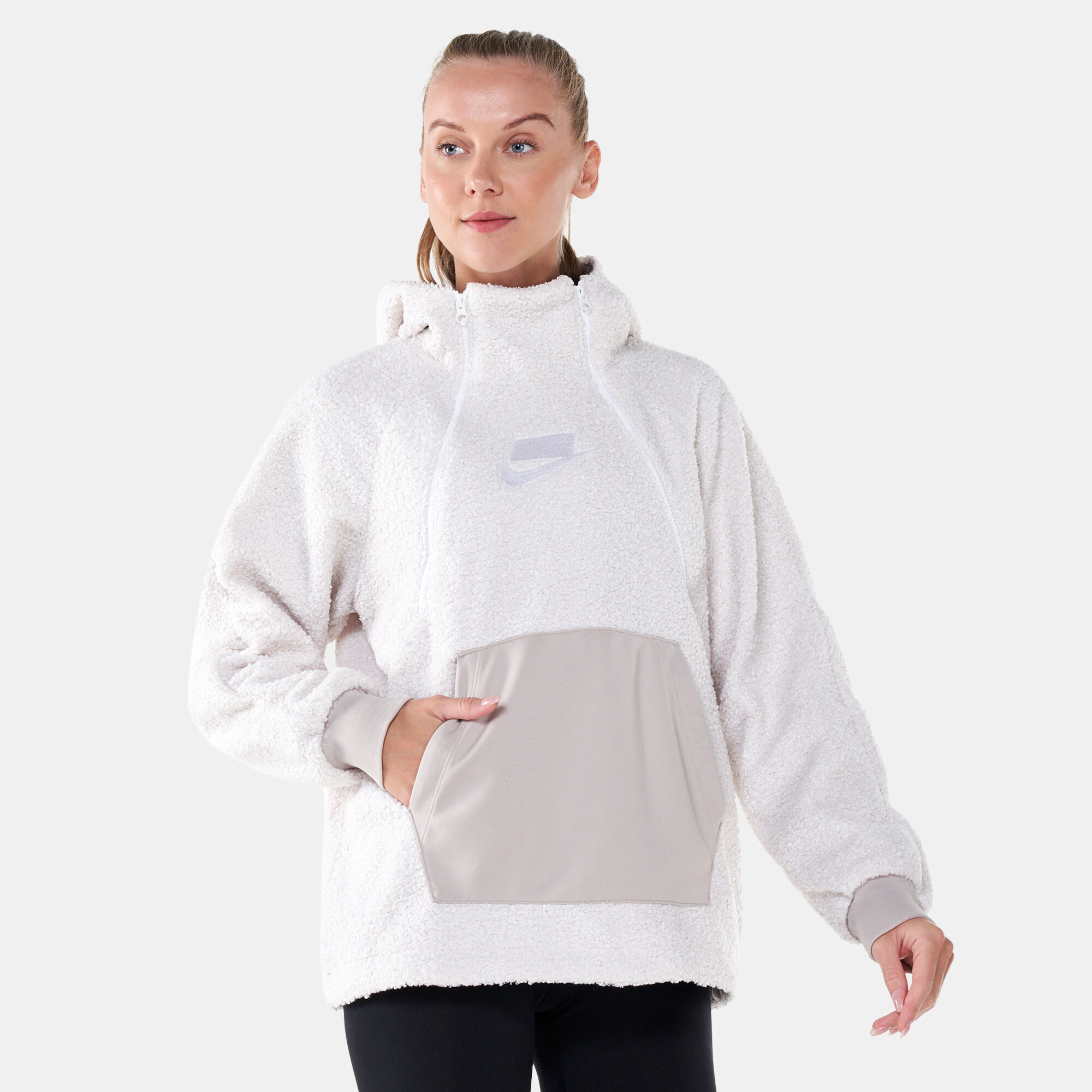 Nike women's pullover sherpa hoodie hot sale