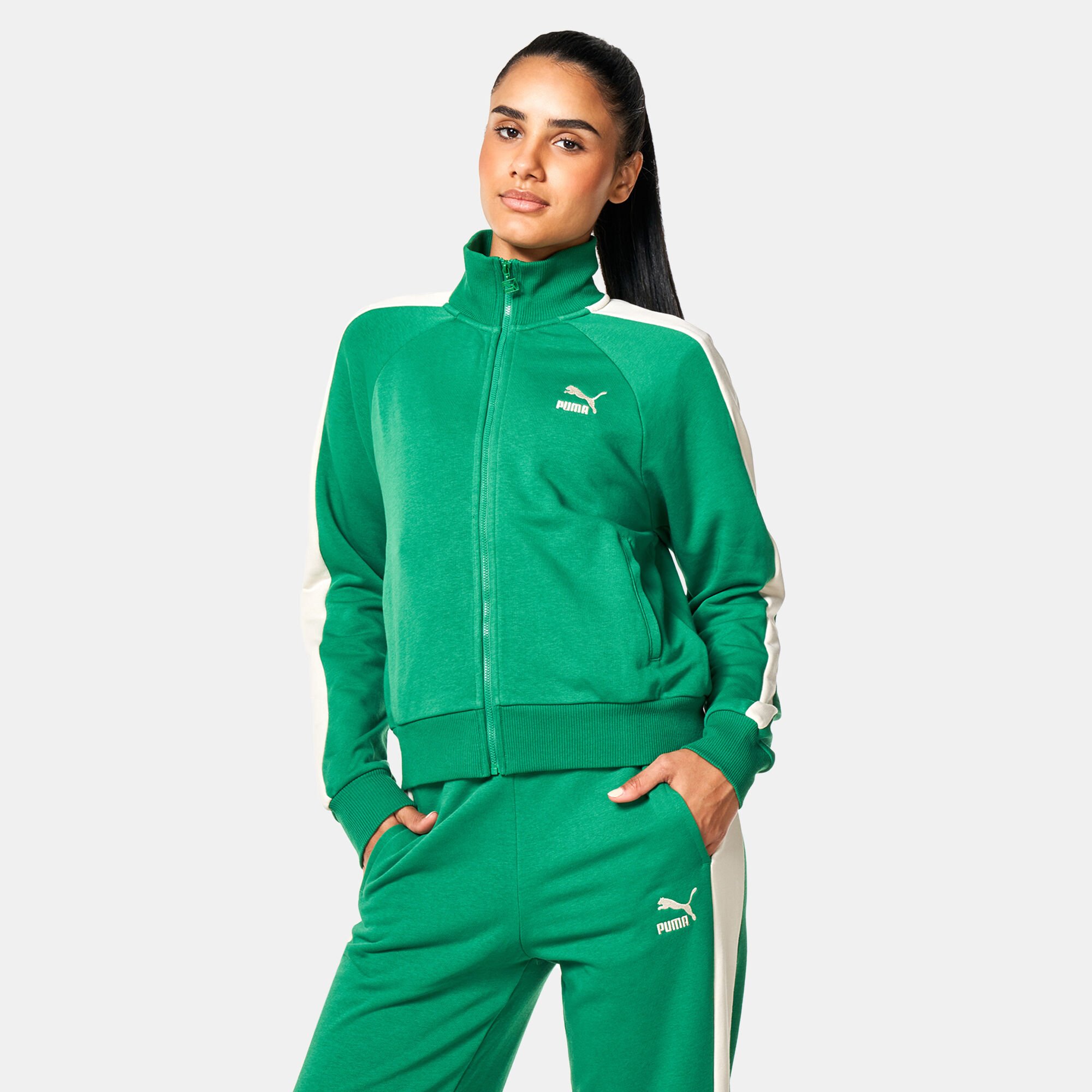 Green puma track jacket discount