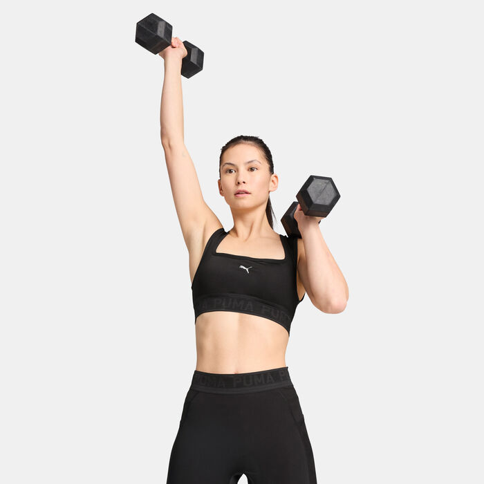 PUMA Women's MOVE Lace Low-Support Sports Bra Black image number 0