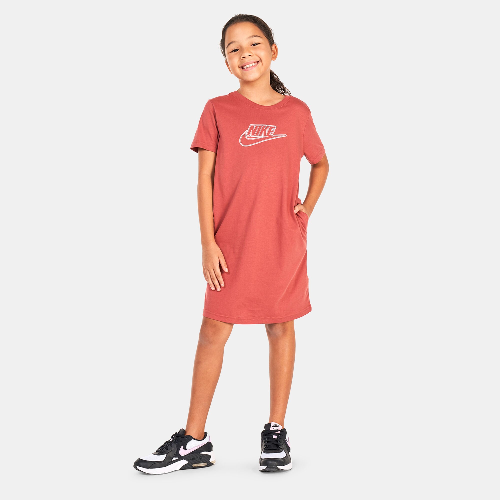 Kids Sportswear Futura T Shirt Dress Brown Nike in Kuwait SSS