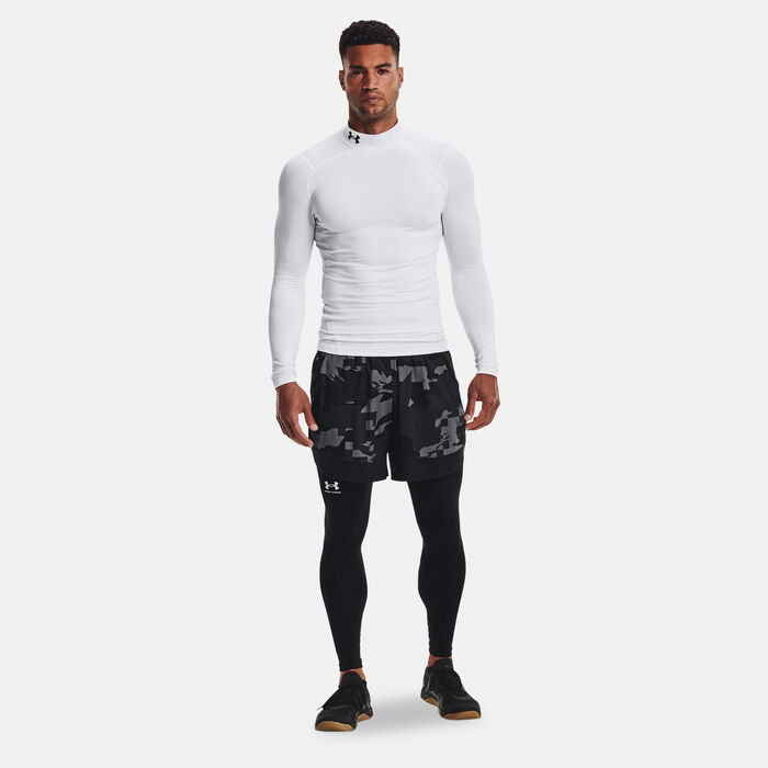 Under Armour Men's UA ColdGear&reg; Compression Mock T-Shirt White image number 2
