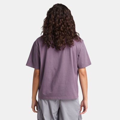 Timberland Women's Stack Logo T-Shirt Purple