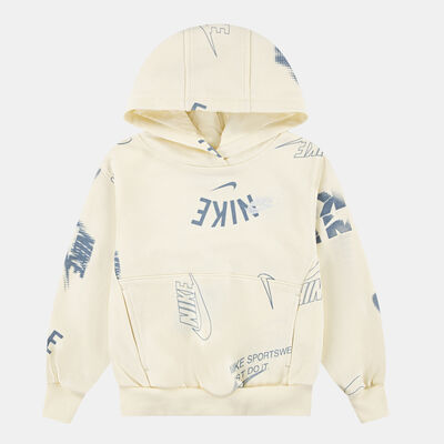 Nike Kids' Club Brand Energy Allover Print Hoodie Yellow
