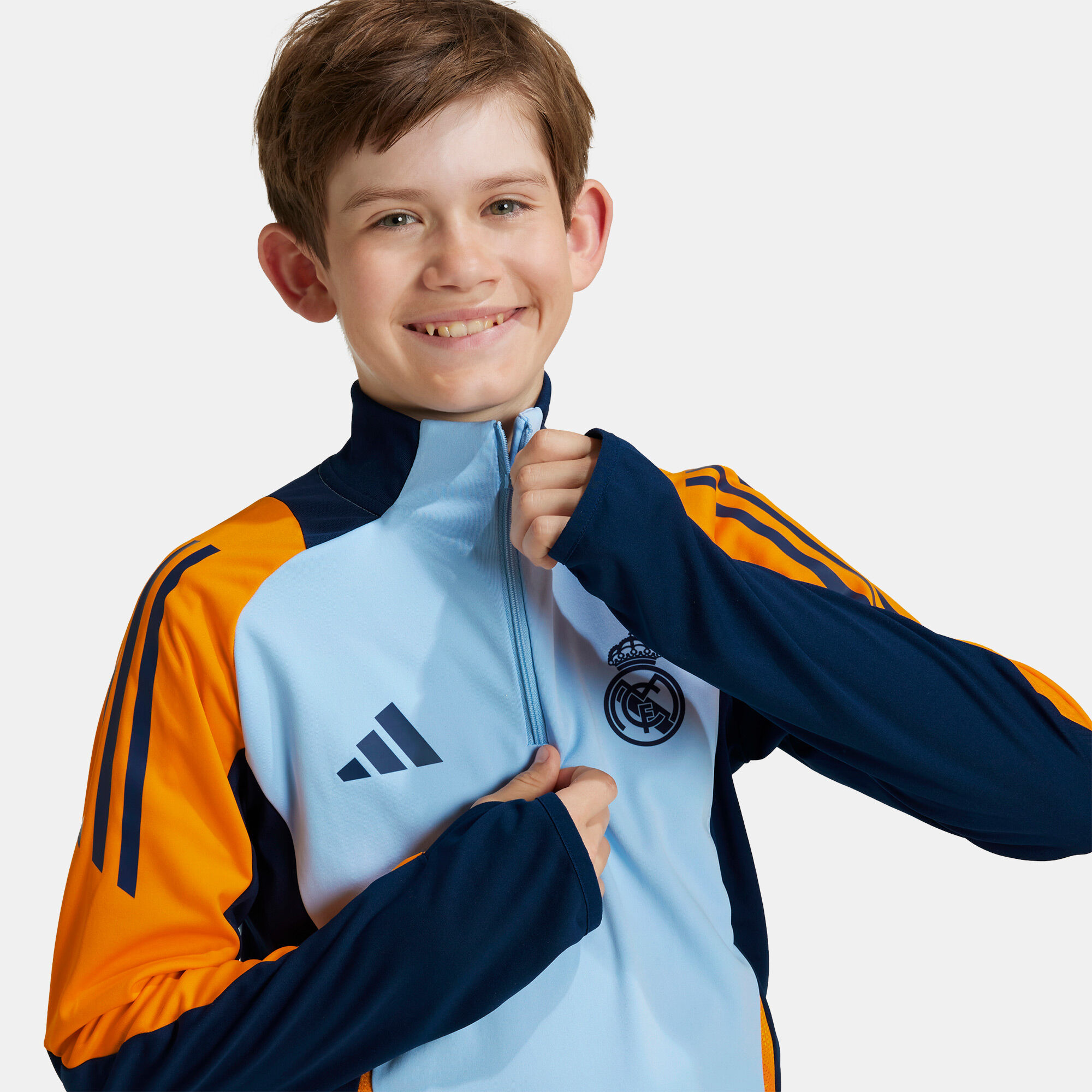 Kids Real Madrid Tiro 24 Competition 1 4 Zip Training Football Top Blue adidas in Kuwait SSS