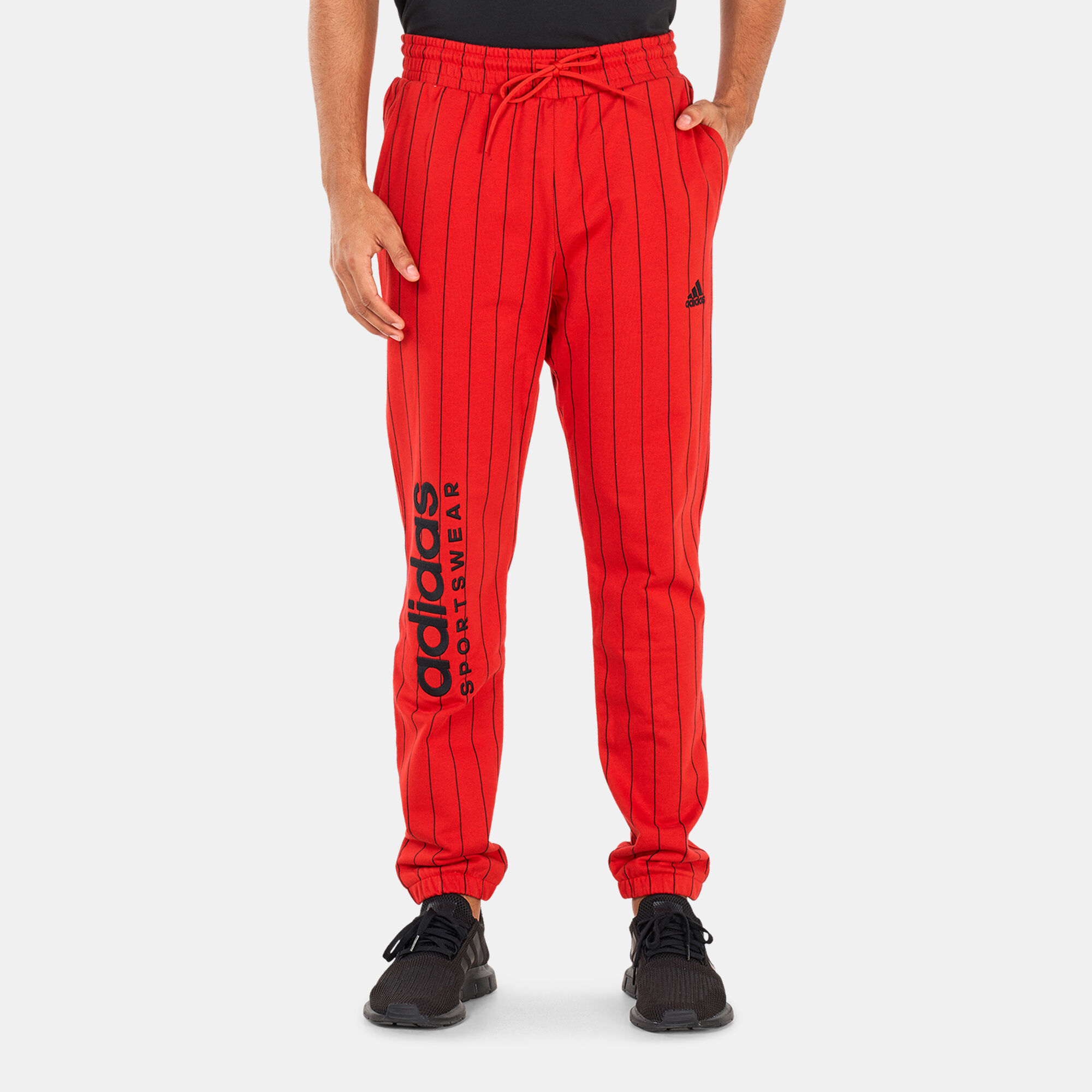 Buy adidas Men s Pinstripe Fleece Pants Red in Kuwait SSS