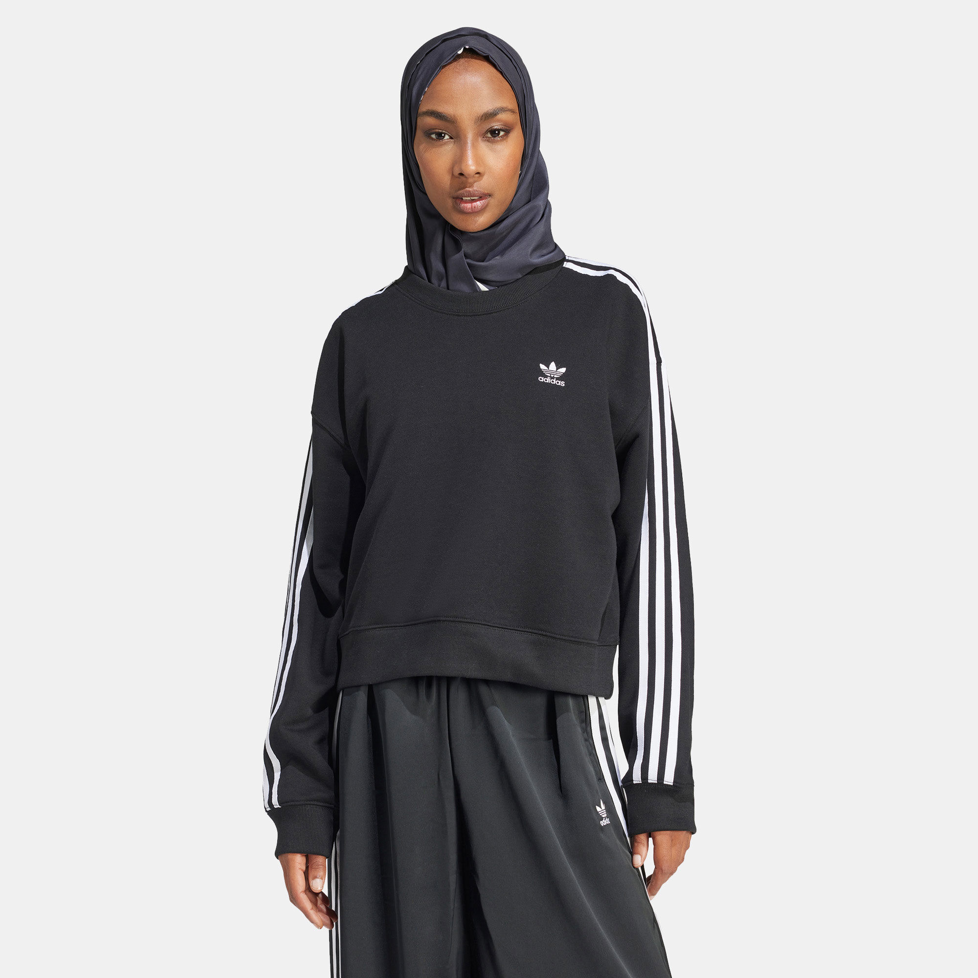 Adidas striped sweatshirt clearance