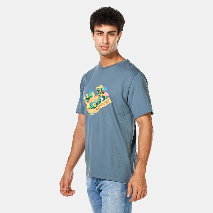 Shop Converse Men's Star Chevron Herb Garden T-Shirt Blue Online