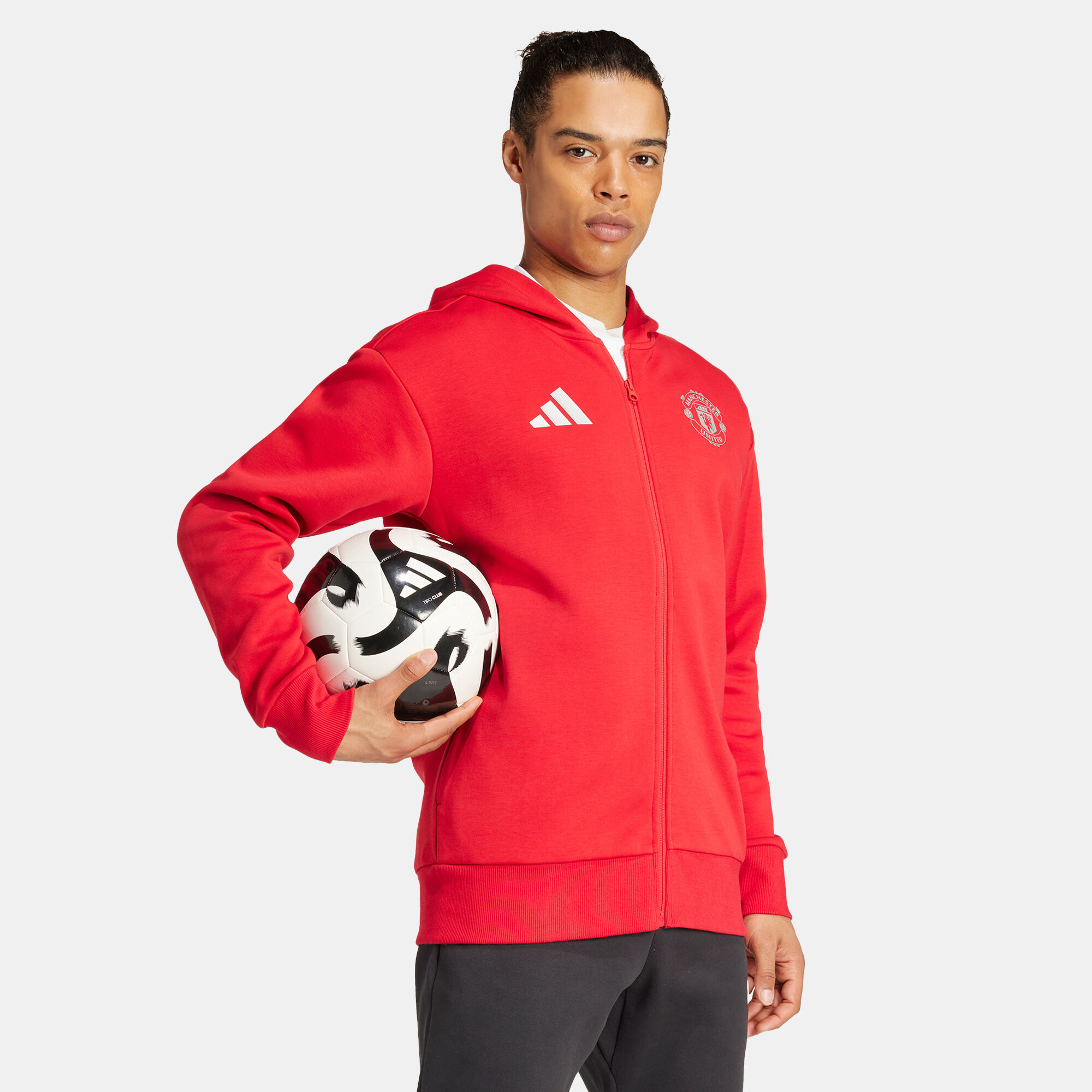 Red adidas zip up jacket outlet