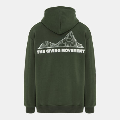 The Giving Movement Men's Map Print Hoodie Beige
