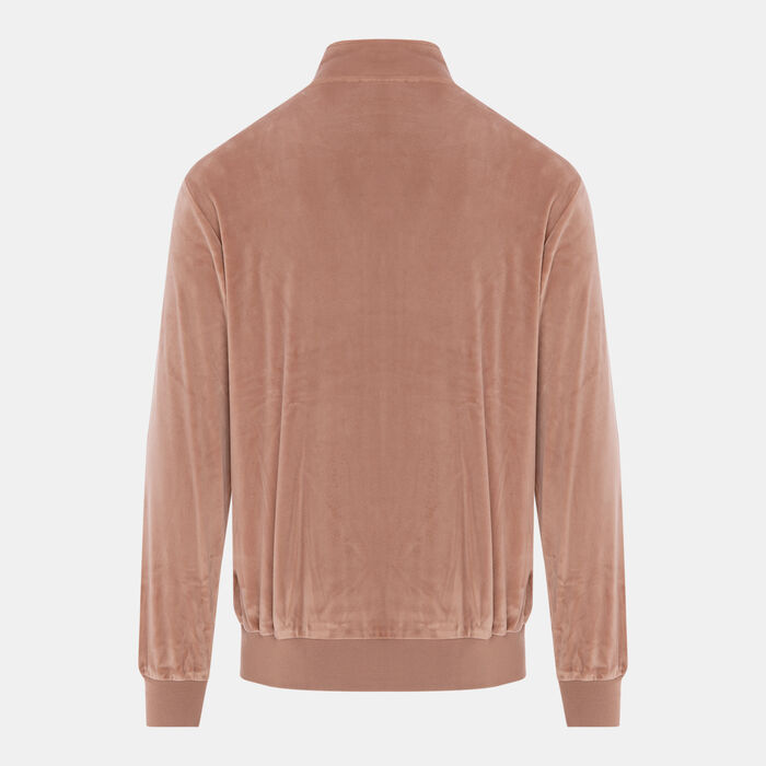 New Era Men's NBA Los Angeles Lakers Lifestyle Velour Full-Zip Track Jacket Beige image number 1