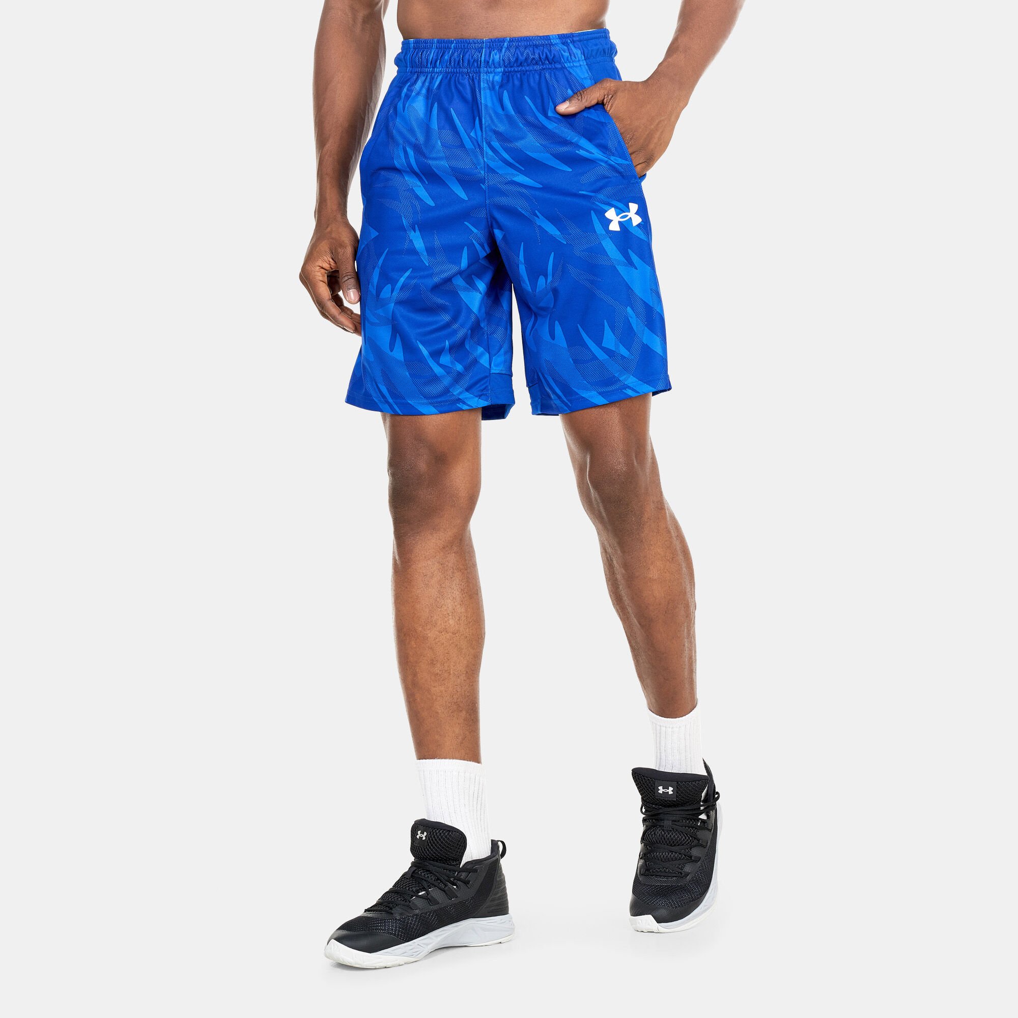 Buy Under Armour Men s UA Baseline 10 inch Printed Shorts Blue in