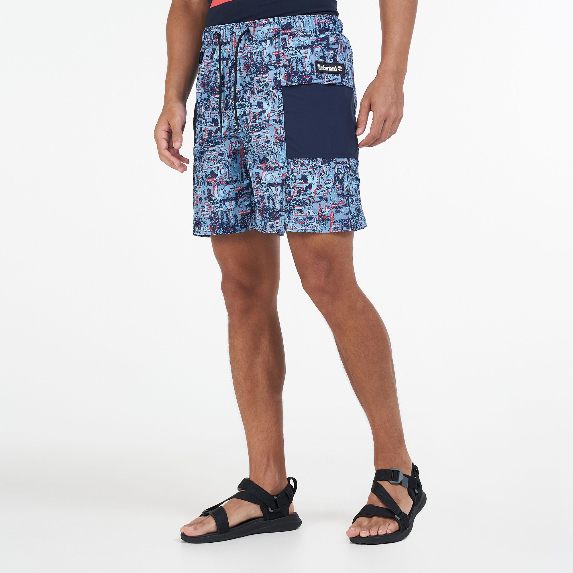 Timberland Men's YC Summer Stipple Allover Print Trail Shorts in