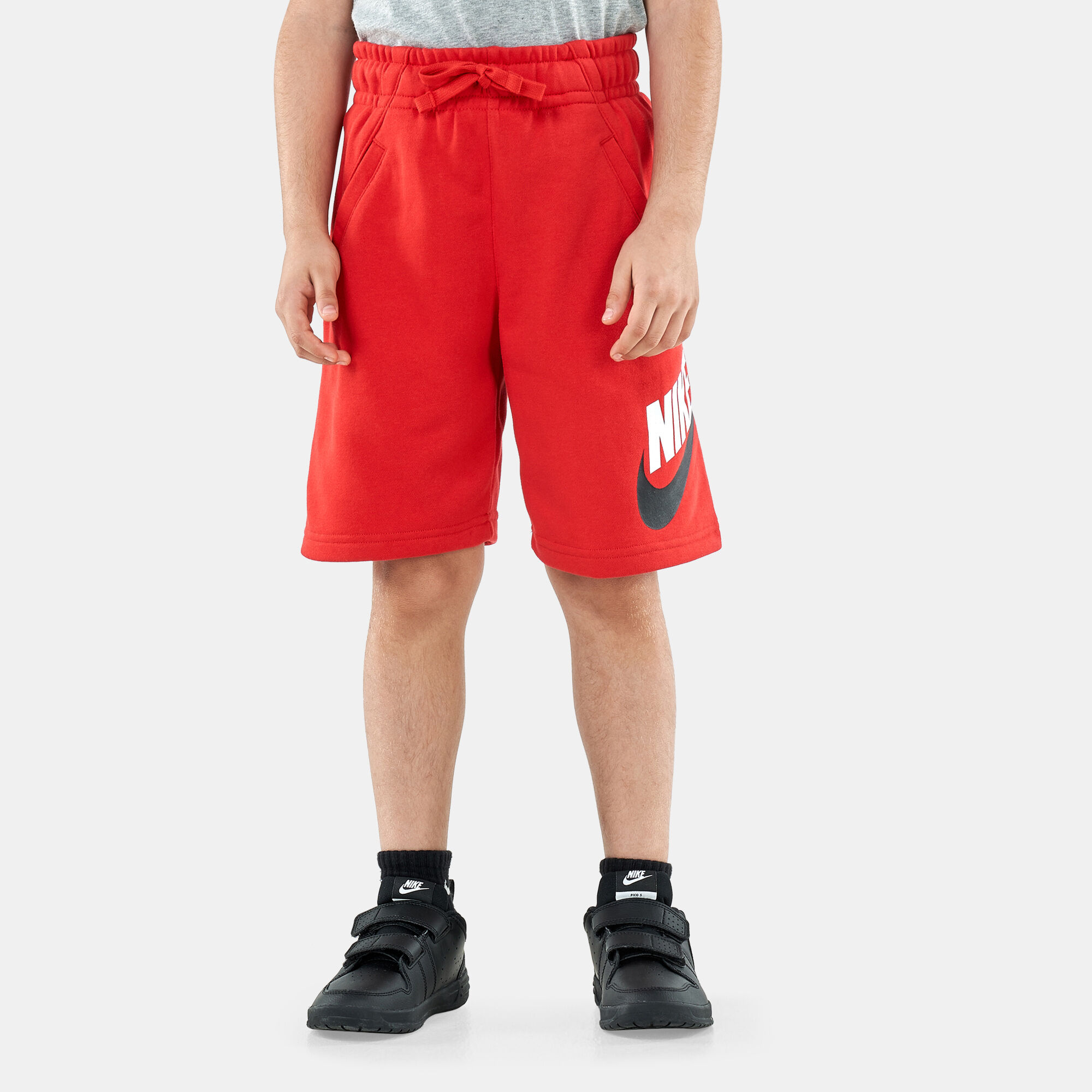 Red nike shorts store fleece