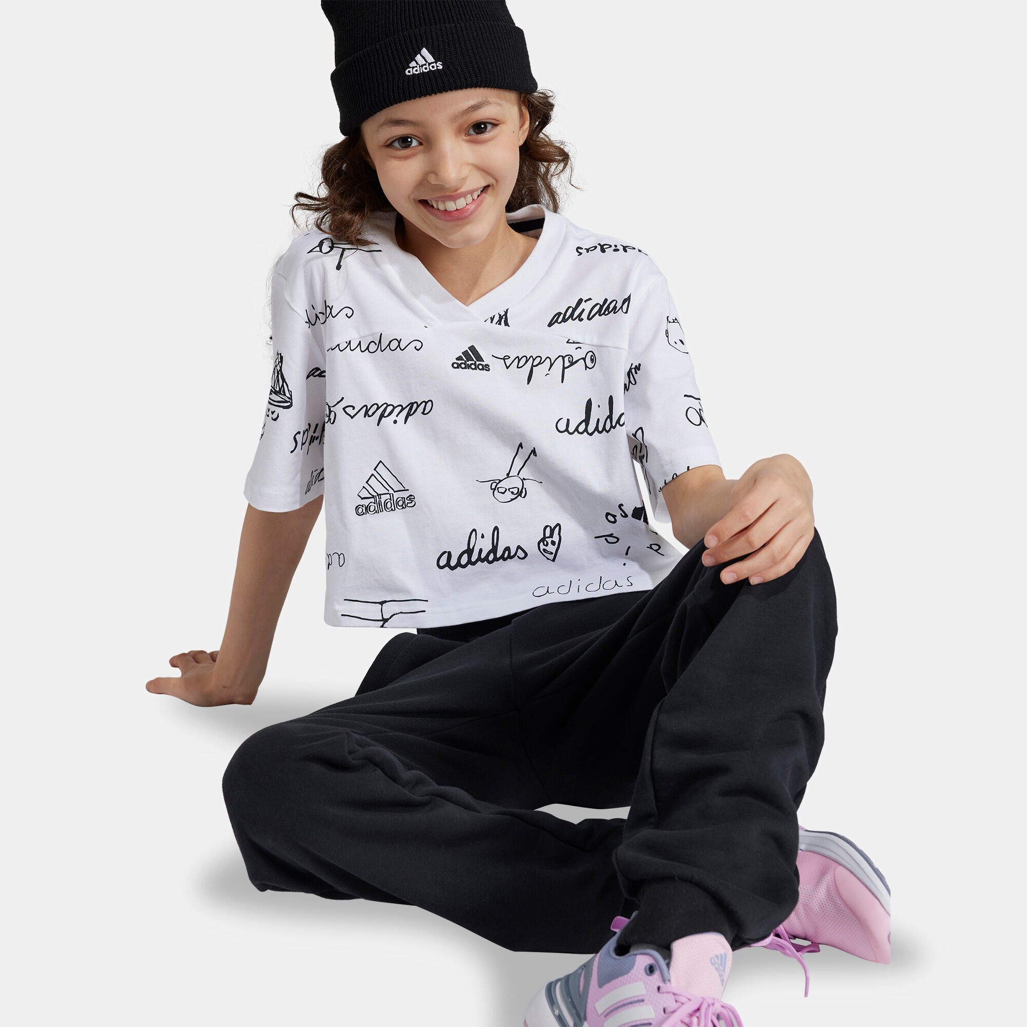 Kids Brand Love Crop Top White adidas in Kuwait SSS