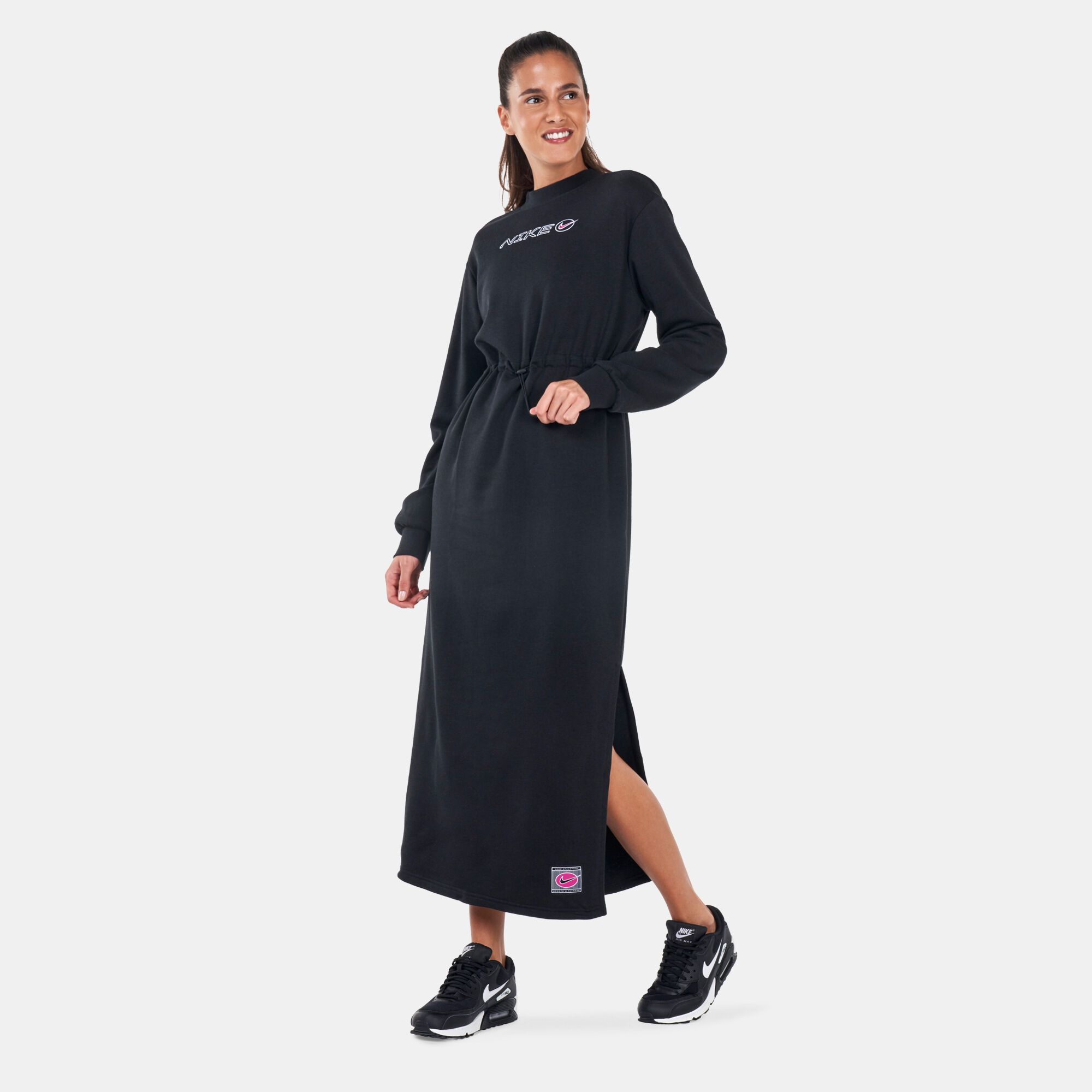 Women s Sportswear Icon Clash Fleece Long Sleeve Dress White Nike in Kuwait SSS