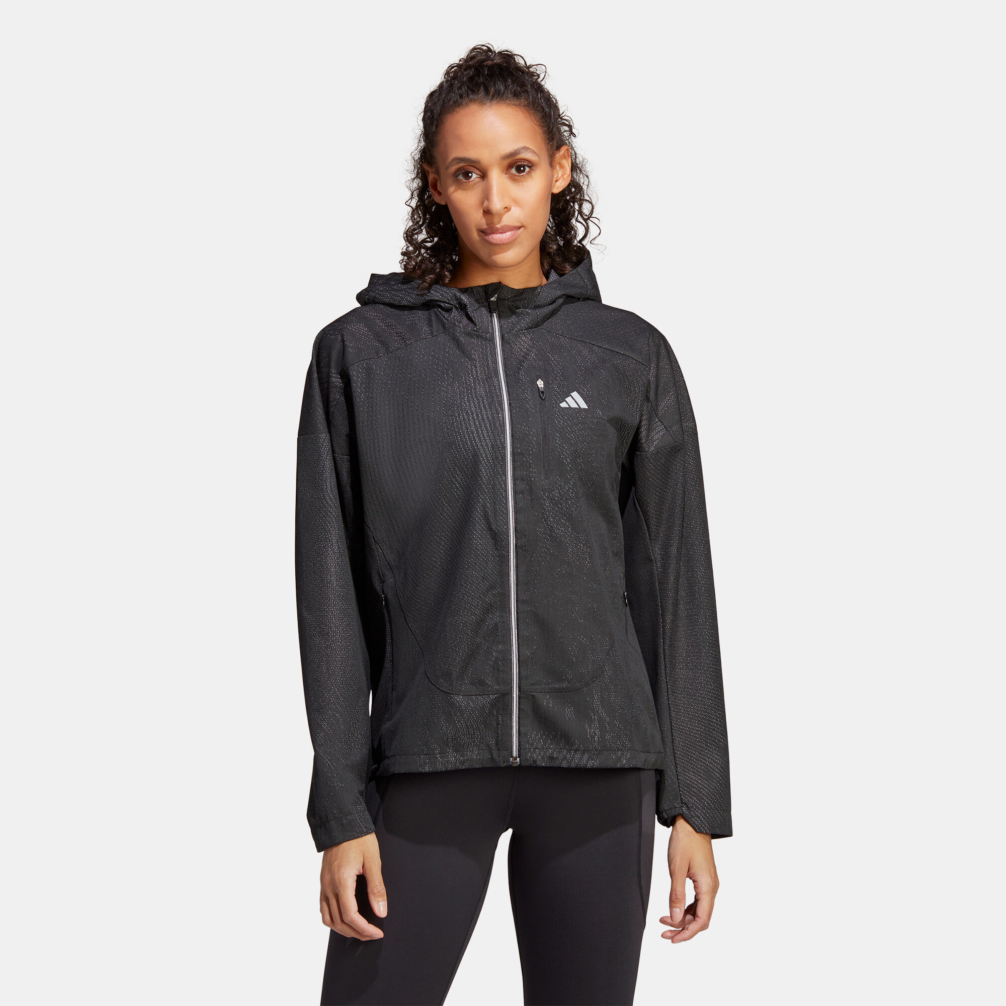 Adidas women's windbreaker jacket black hotsell