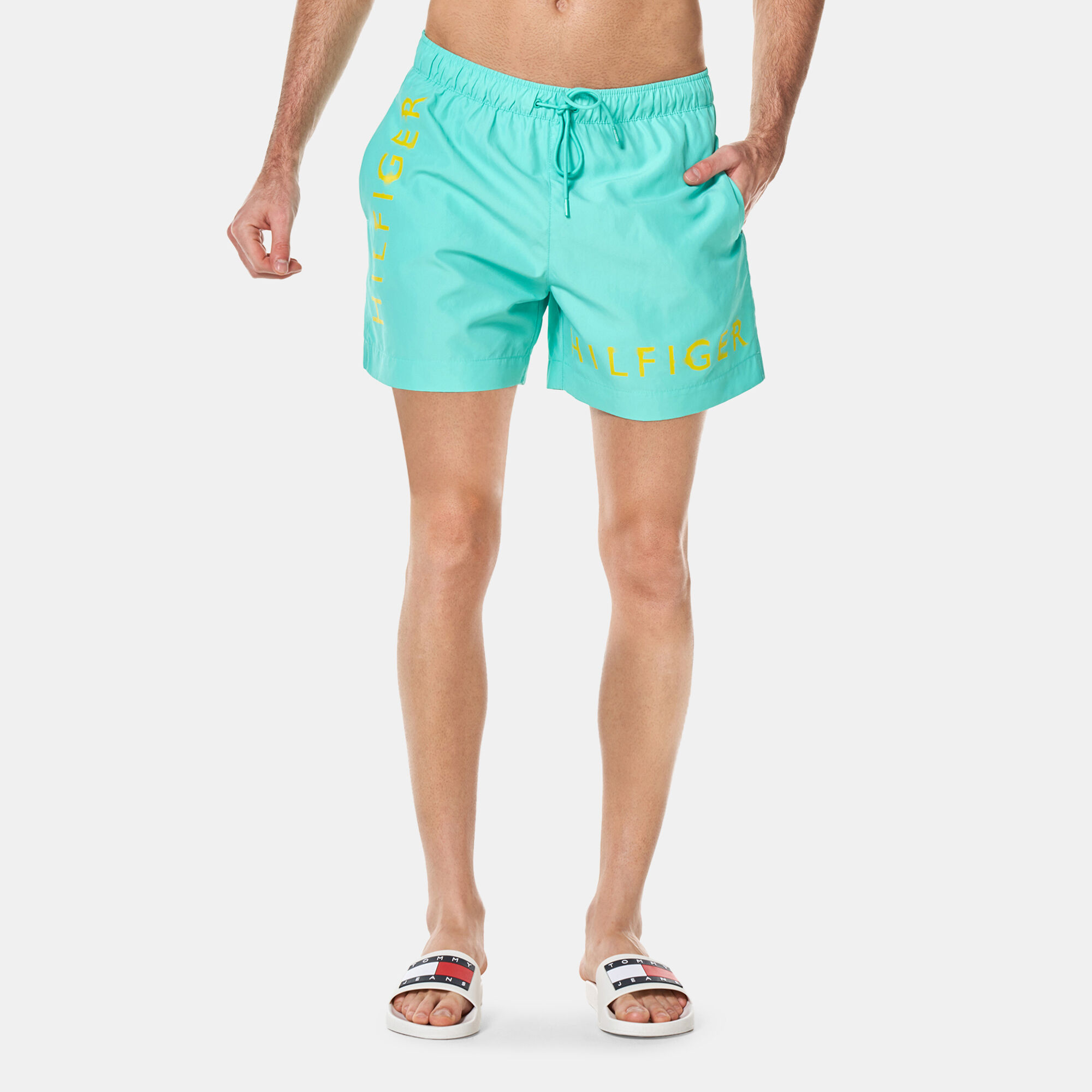Men s Crafted Logo Swimming Shorts Green Tommy Hilfiger in Kuwait SSS
