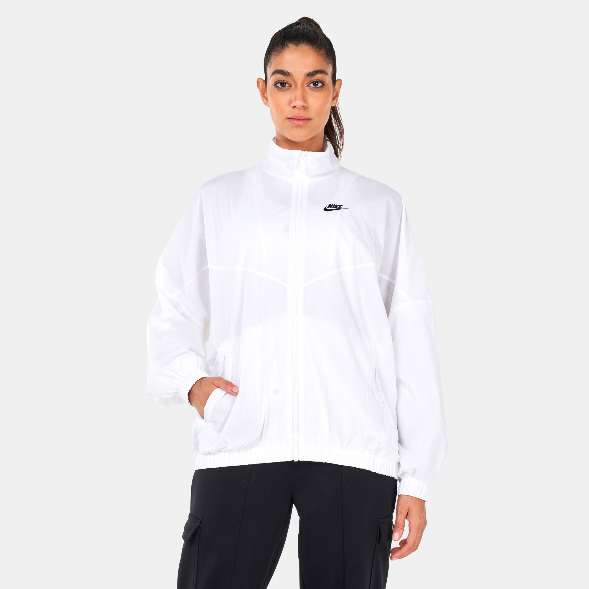 Nike woven deals jacket white