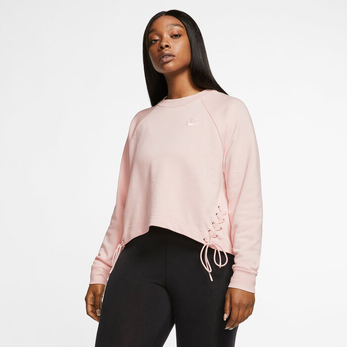 Buy Nike Women's Sportswear Essential Tie Sweatshirt (Plus Size) Pink in  Kuwait -SSS