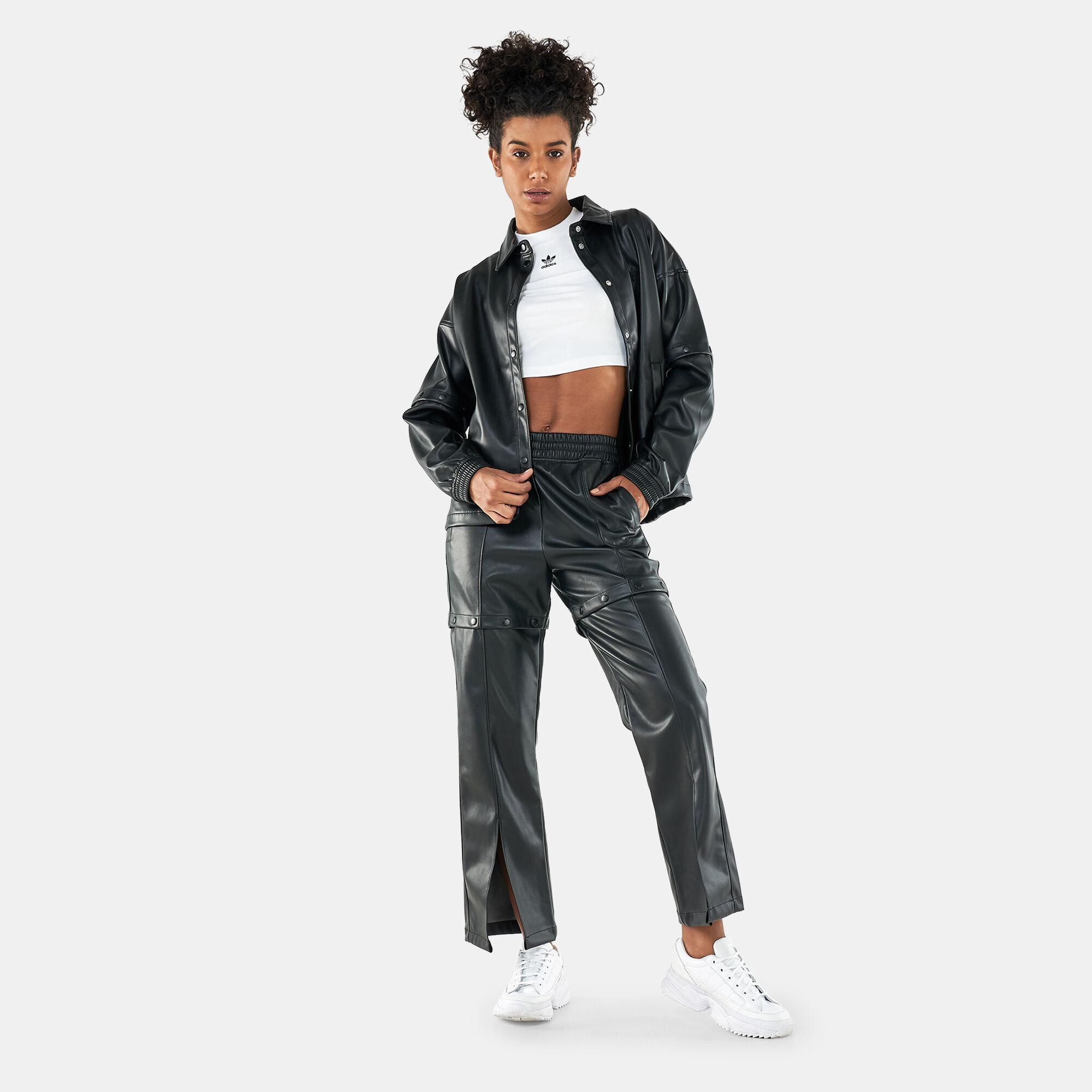 Women s Always Original Faux Leather Track Jacket Black adidas Originals in Kuwait SSS