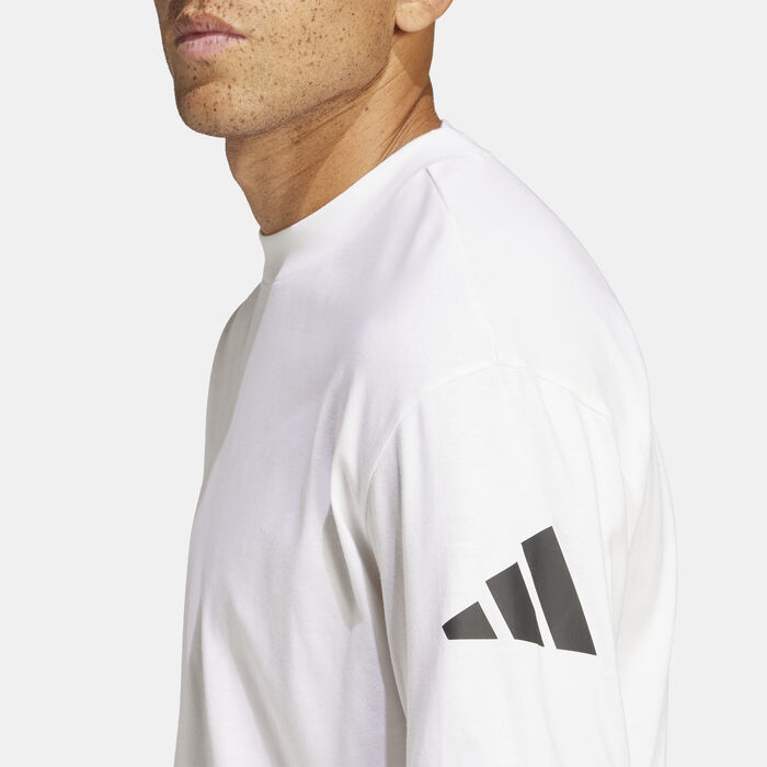 adidas Men's Essentials 3 Bar Logo T-Shirt White image number 4