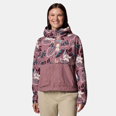 Columbia Women's Spire Valley Full-Zip Windbreaker Hoodie Pink