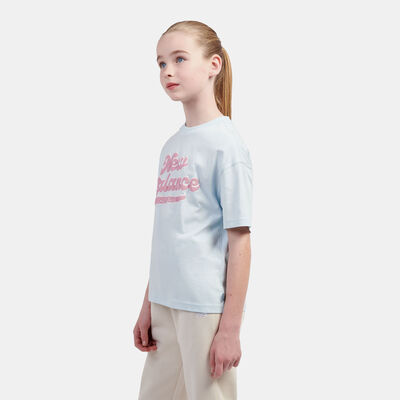 New Balance Kids' Script Graphic T-Shirt Blue