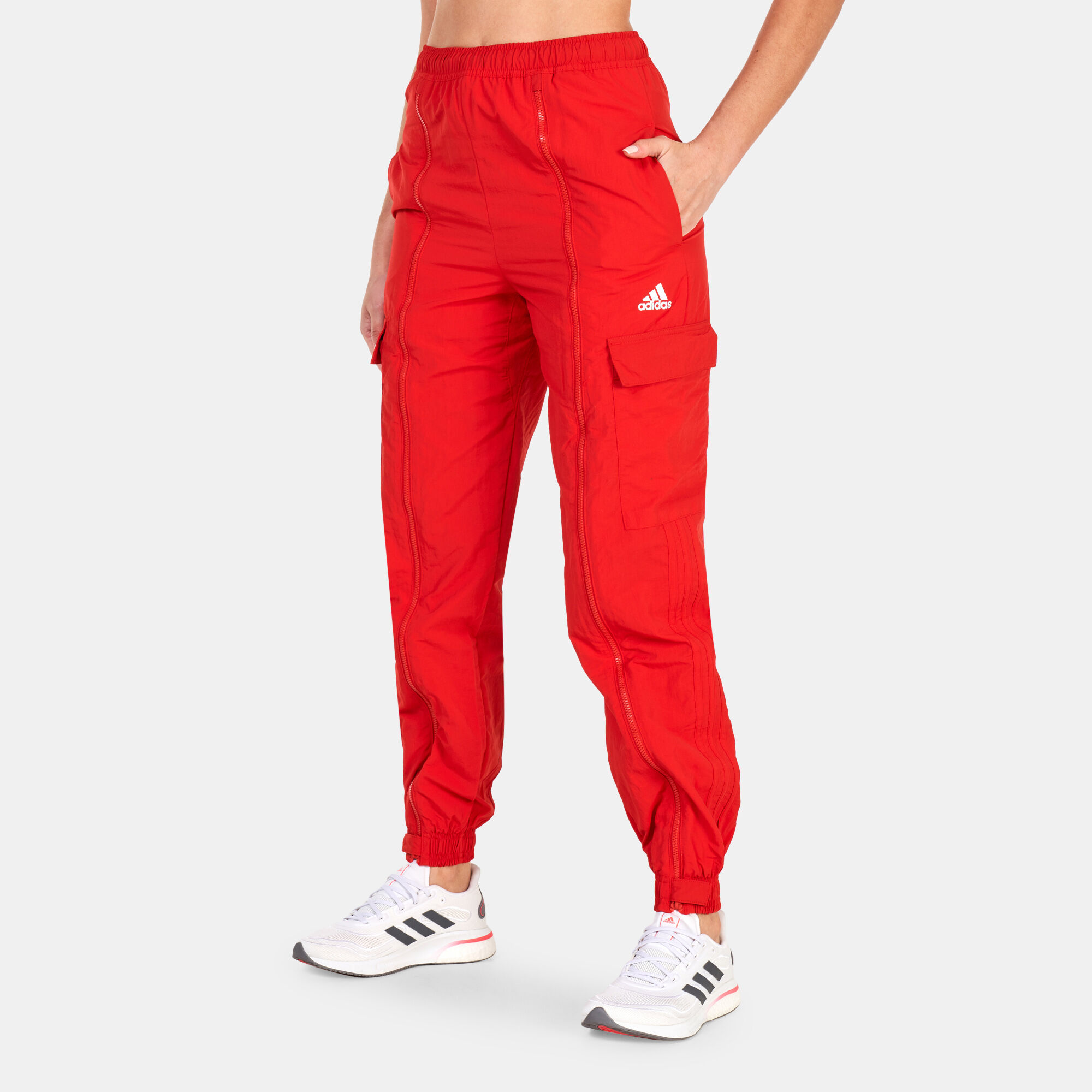 Red adidas womens pants online