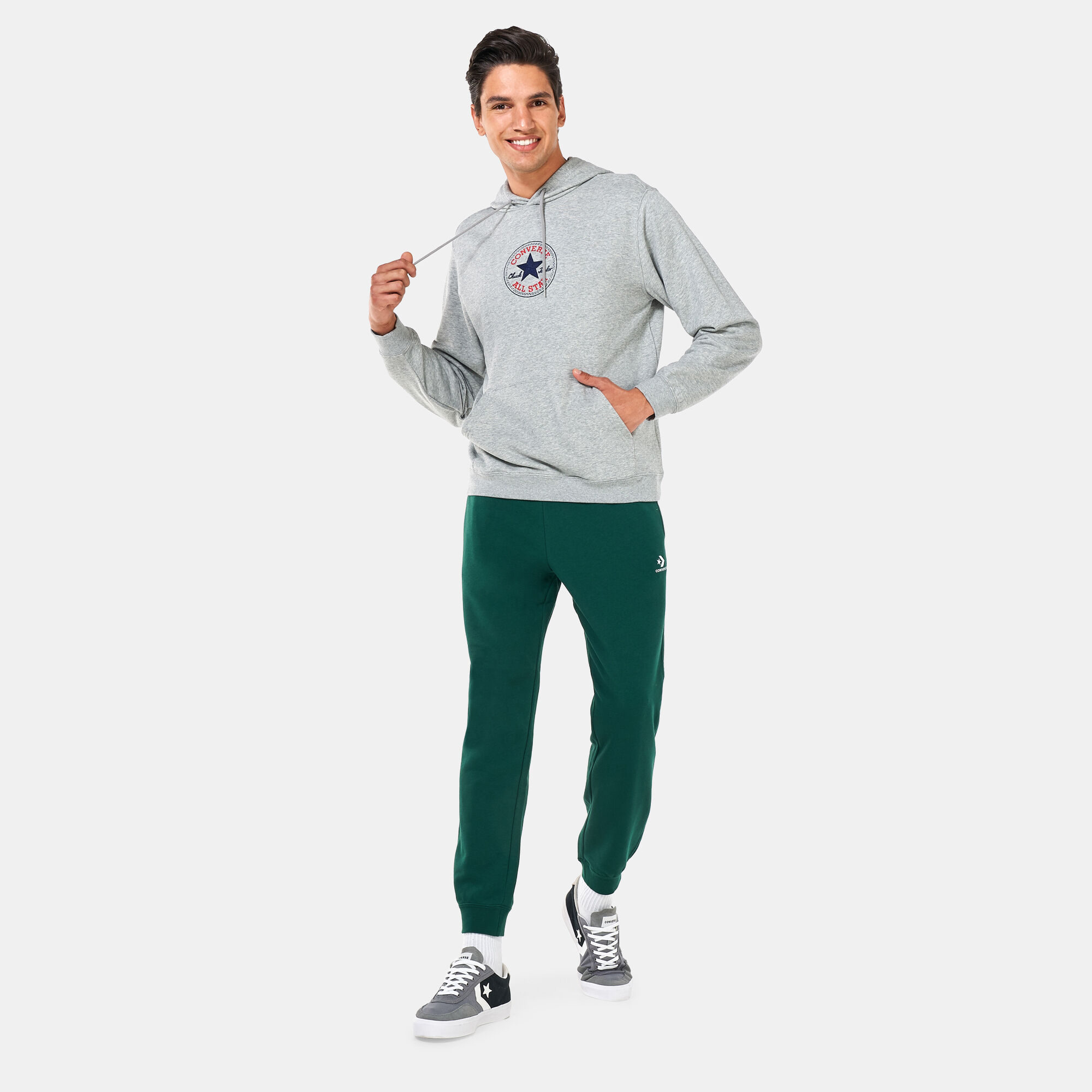 Grey mens deals converse tracksuit